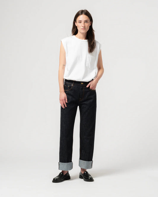 GIRLS OF DUST GEORGIA STRAIGHT SELVEDGE ECO DENIM - INDIGO BLUE
