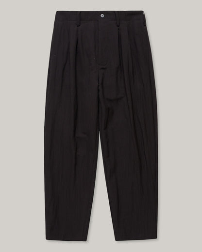 WORKS AND DAYS - WOOL PLEATED TROUSER - BROWN