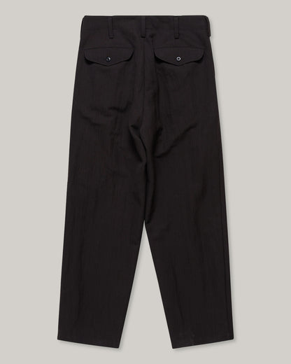 WORKS AND DAYS - WOOL PLEATED TROUSER - BROWN