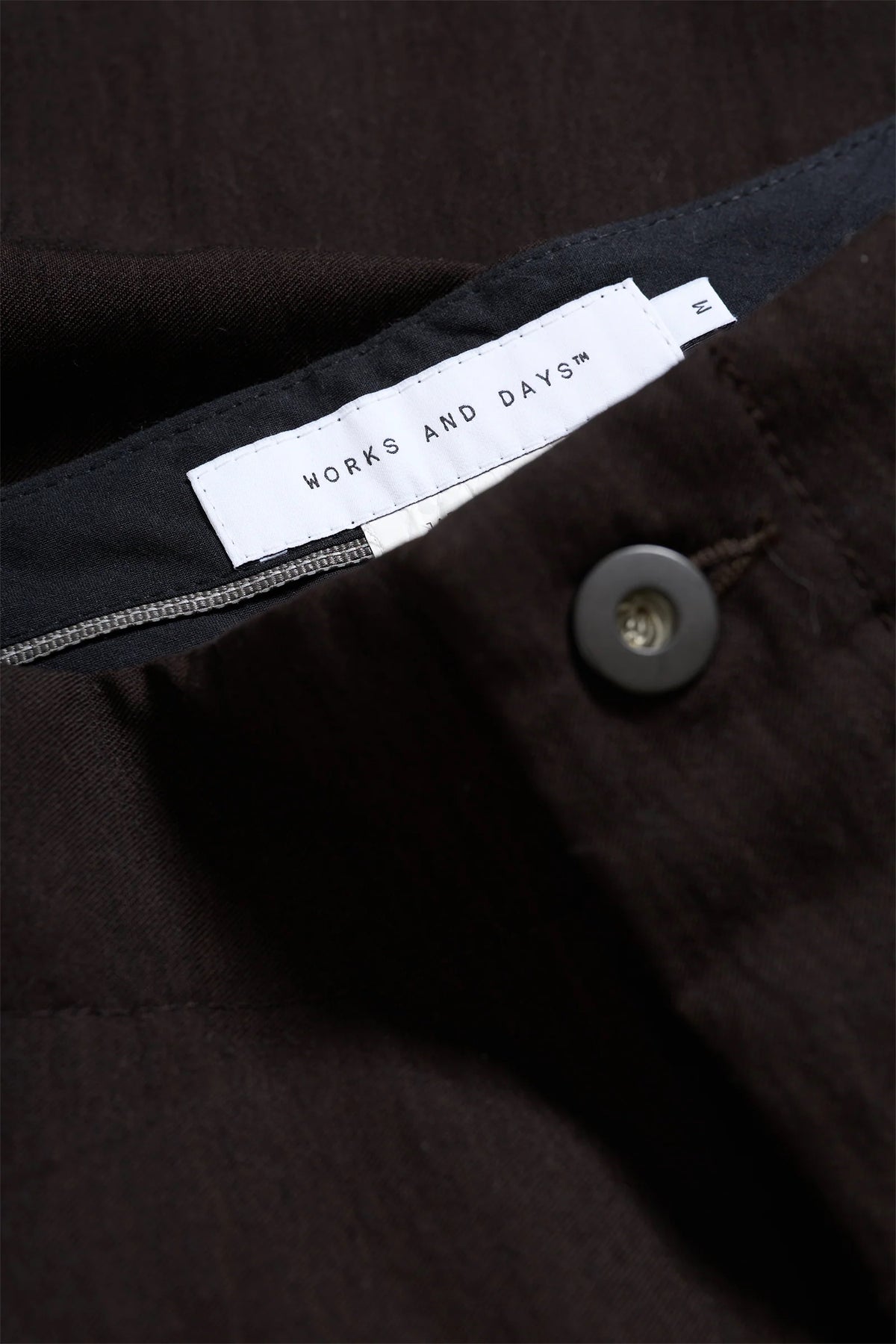 WORKS AND DAYS - WOOL PLEATED TROUSER - BROWN