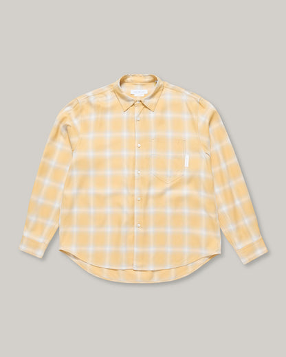 WORKS AND DAYS - RAYON CHECK CLASSIC SHIRT - YELLOW CHECK