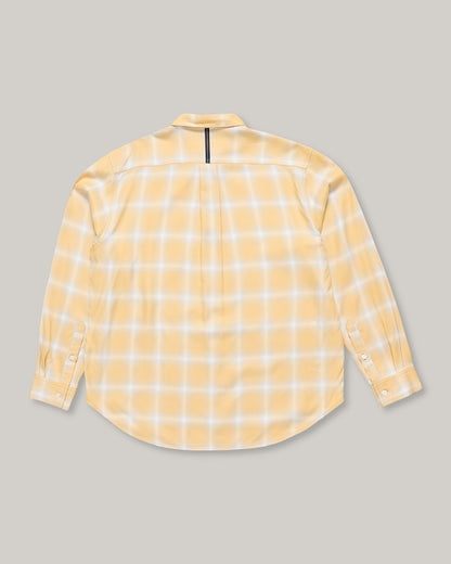 WORKS AND DAYS - RAYON CHECK CLASSIC SHIRT - YELLOW CHECK
