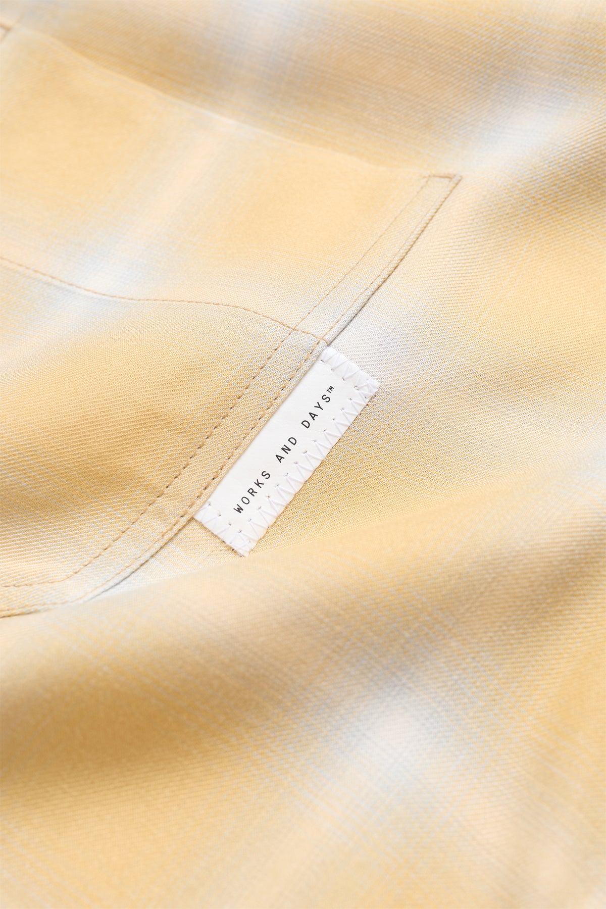 WORKS AND DAYS - RAYON CHECK CLASSIC SHIRT - YELLOW CHECK