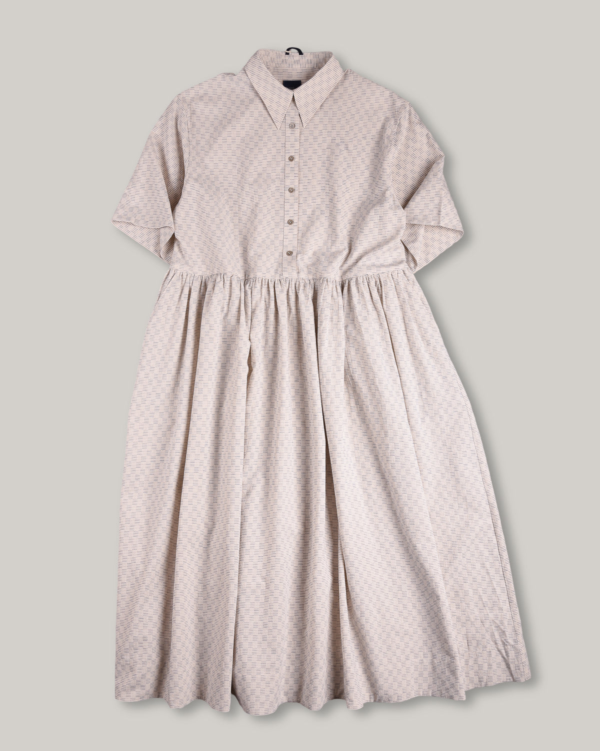 WORK WORKS OVERSIZED GATHERED PULLOVER DRESS - NAVY TEXTURED