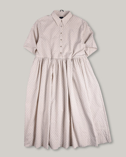 WORK WORKS OVERSIZED GATHERED PULLOVER DRESS - NAVY TEXTURED
