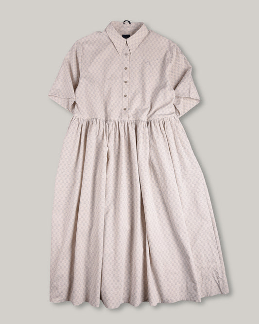 WORK WORKS OVERSIZED GATHERED PULLOVER DRESS - NAVY TEXTURED
