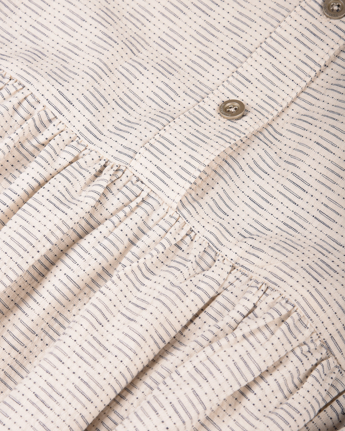 WORK WORKS OVERSIZED GATHERED PULLOVER DRESS - NAVY TEXTURED
