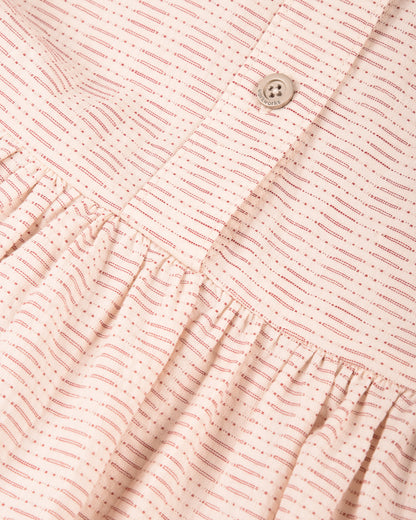 WORK WORKS OVERSIZED GATHERED PULLOVER DRESS - RED TEXTURED