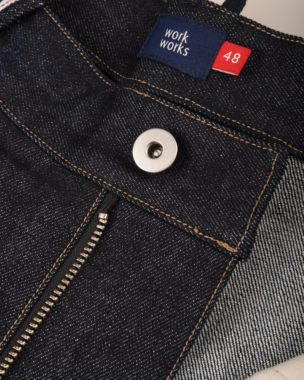 WORK WORKS MENS WIDE LEG TAPERED TROUSER - INDIGO DENIM