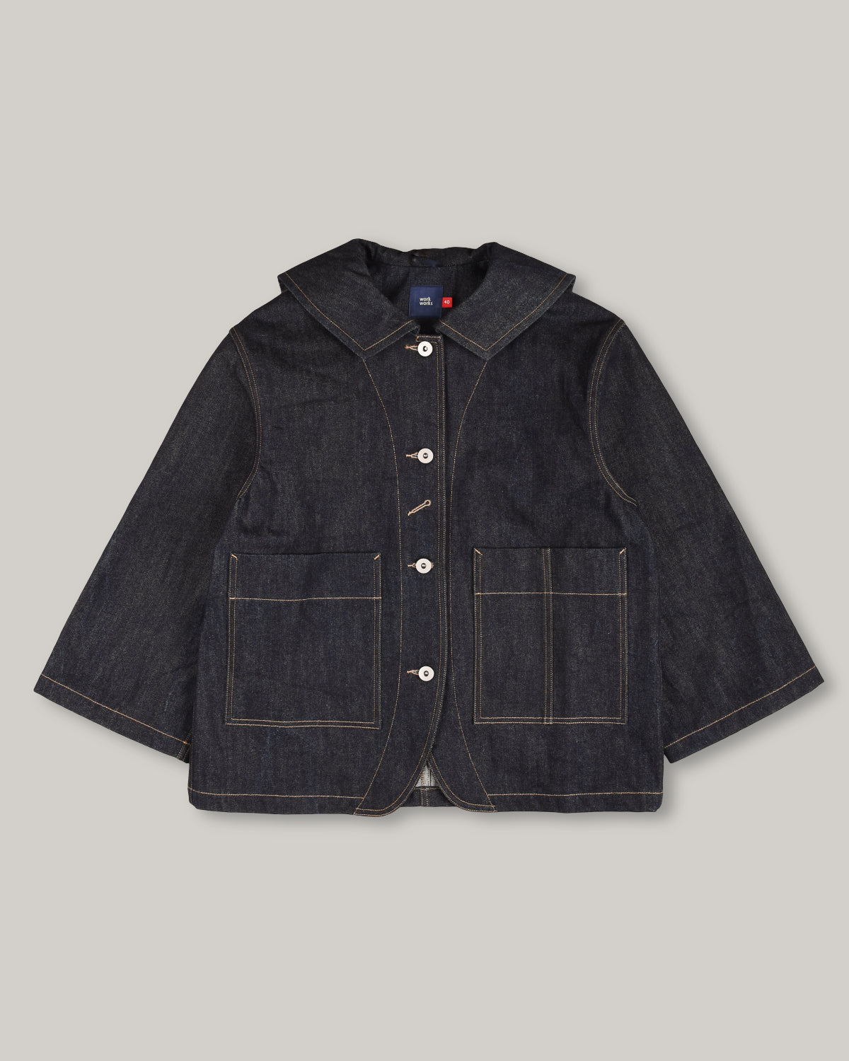 WORK WORKS WOMEN'S 3/4 SLEEVE JACKET - RAW DENIM