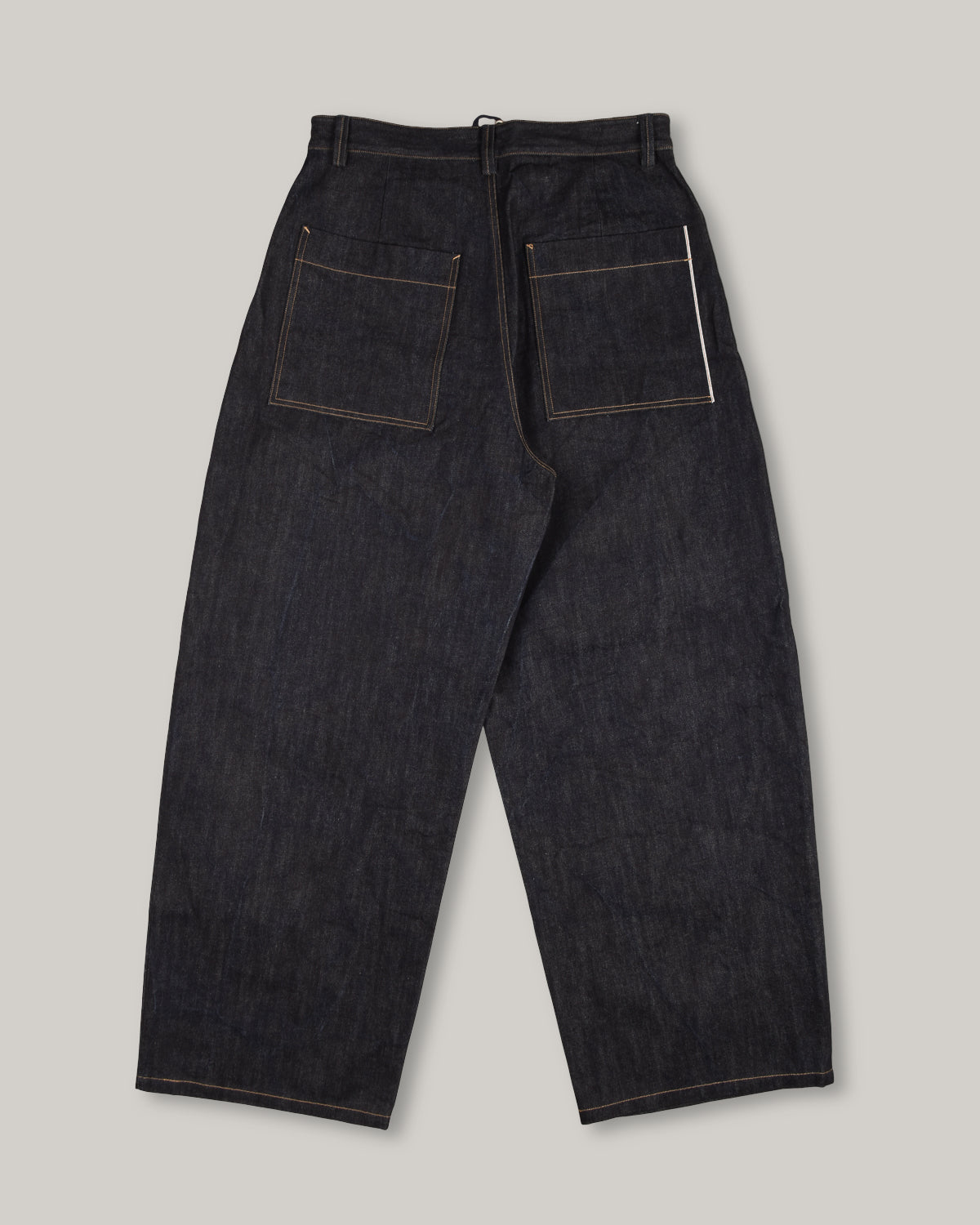 WORK WORKS MENS WIDE LEG TAPERED TROUSER - INDIGO DENIM