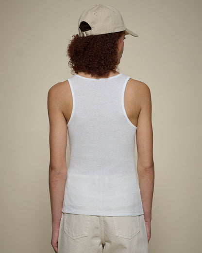 MERZ B. SCHWANEN WOMEN'S FINE RIBBED SINGLET  - WHITE