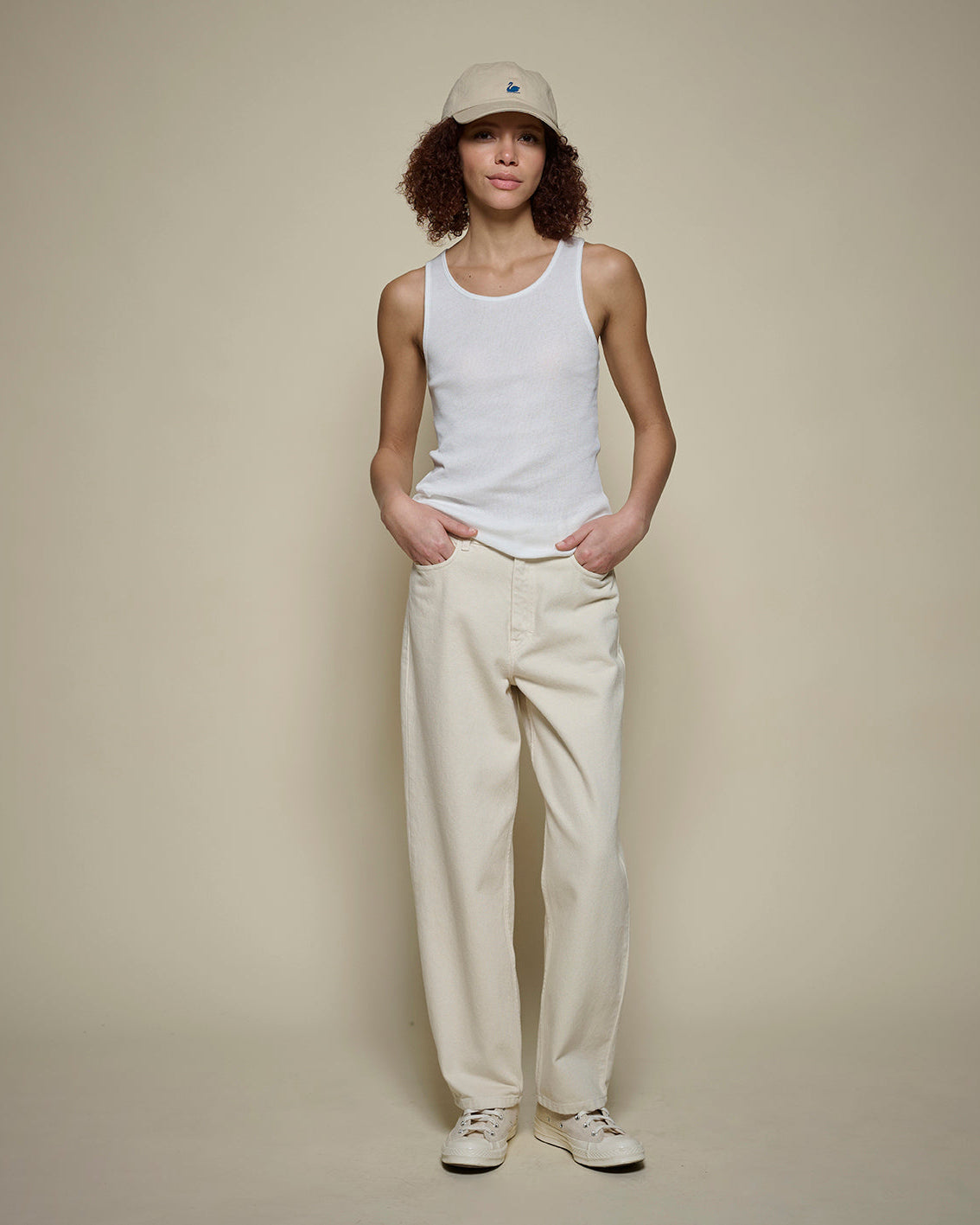 MERZ B. SCHWANEN WOMEN'S FINE RIBBED SINGLET  - WHITE