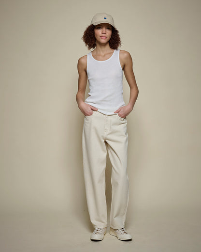 MERZ B. SCHWANEN WOMEN'S FINE RIBBED SINGLET  - WHITE