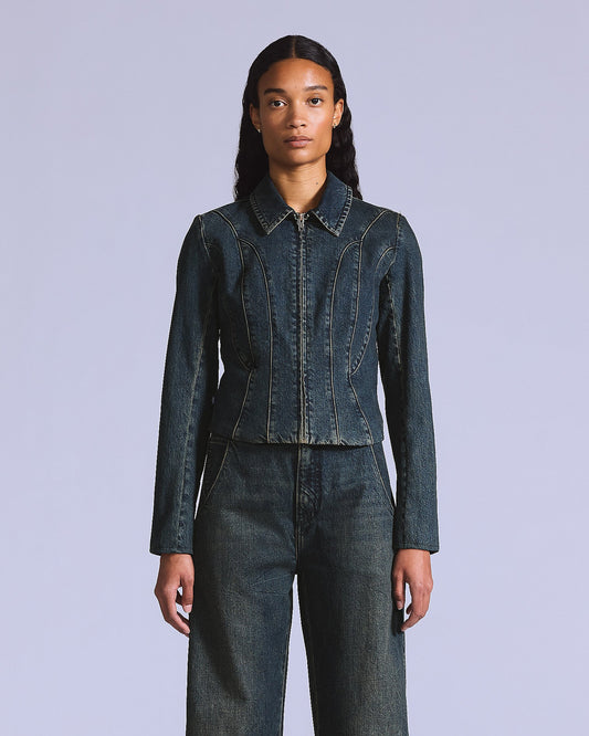 LEVIS' BLUE TAB MOTO JACKET - BLACK PEARL