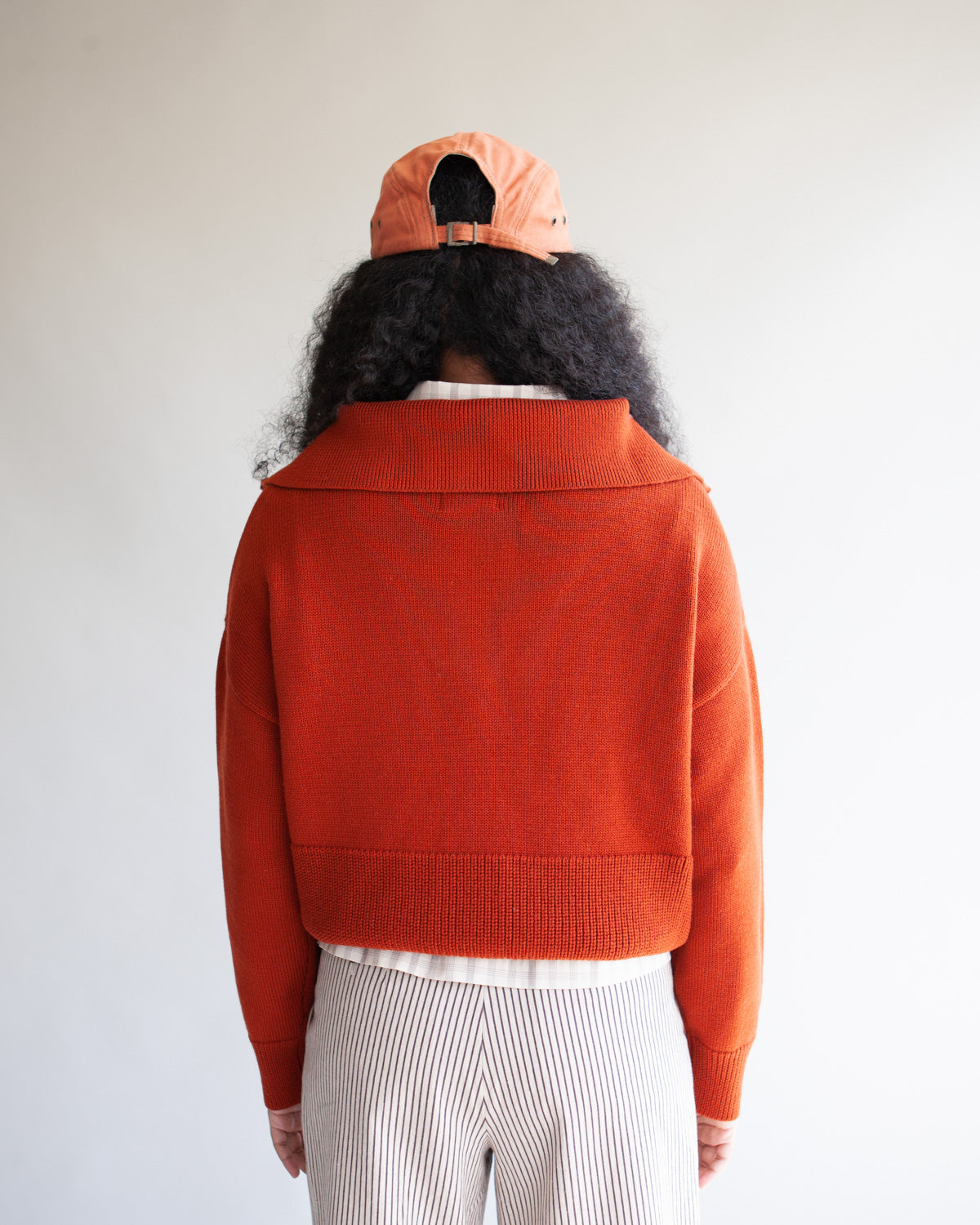 W'MENSWEAR TRACK SWEATER - BURNT ORANGE