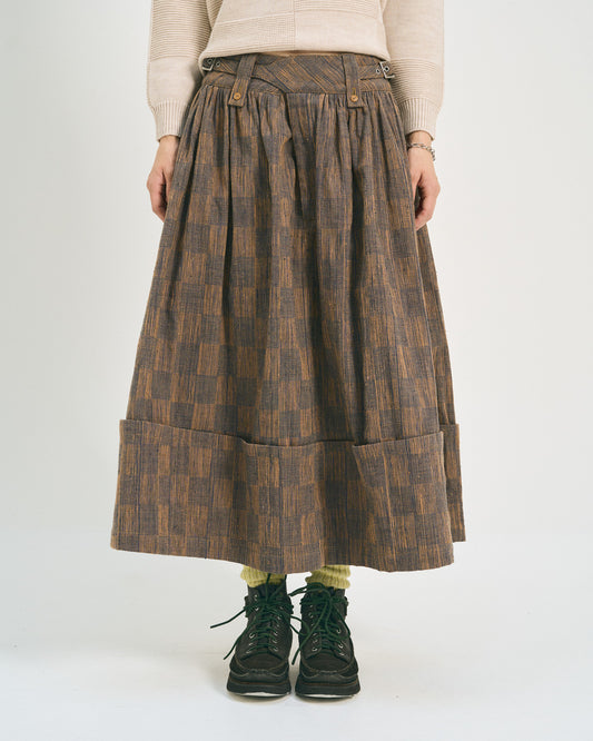 W'MENSWEAR RIDER SKIRT - BEIGE/ BLUE