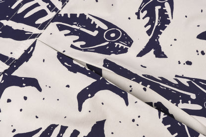 W'MENSWEAR STUNT SUIT - NAVY/WHITE FISH PRINT