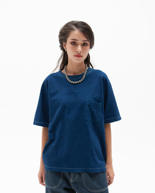 W'MENSWEAR BOWL TEE - INDIGO