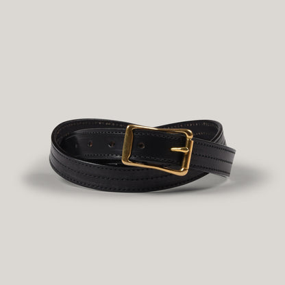 YUKETEN 1" TRIPLE STITCHED BELT - BLACK W/BLACK STITCH