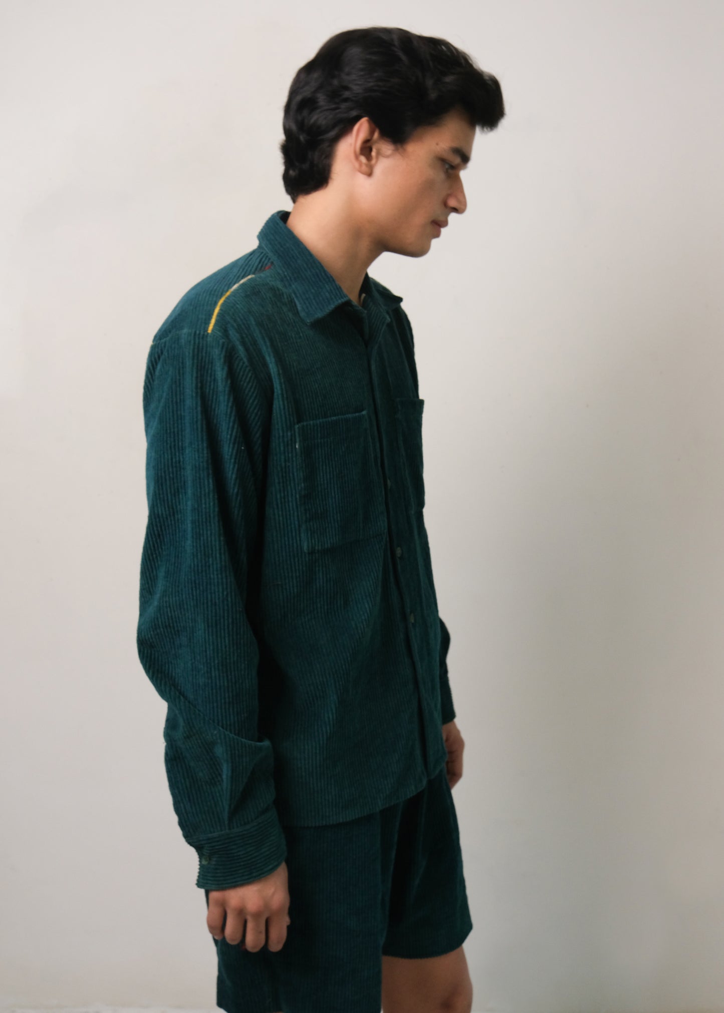 11.11 CORDUROY SHIRT - BOTTLE GREEN