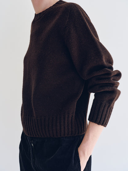 NOTHING WRITTEN BUNNY WOOL PULLOVER - DARK BROWN