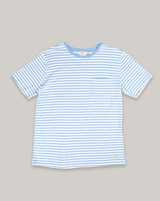 ARMOR LUX POCKET T-SHIRT - COTTON/ LINEN -  WATERFALL/ NATURE