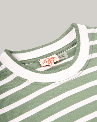 ARMOR LUX HERITAGE STRIPED T-SHIRT - IVY/ WHITE