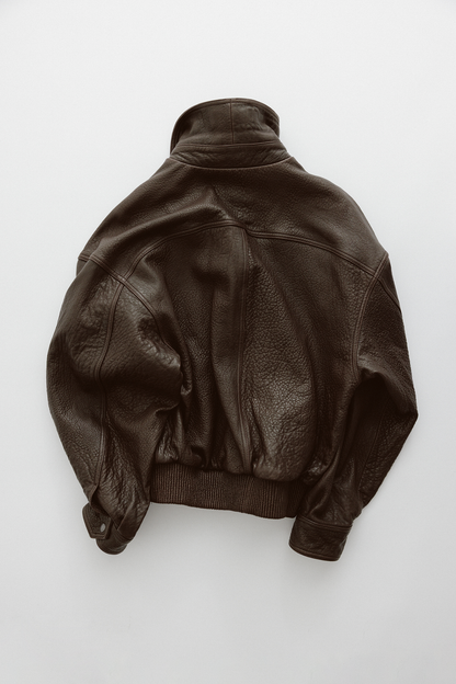 NOTHING WRITTEN LAMBSKIN BOMBER - BROWN