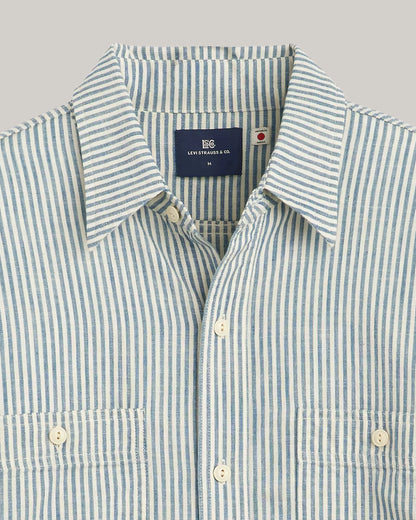 LEVI'S BLUE TAB WORK SHIRT INDIGO STRIPE