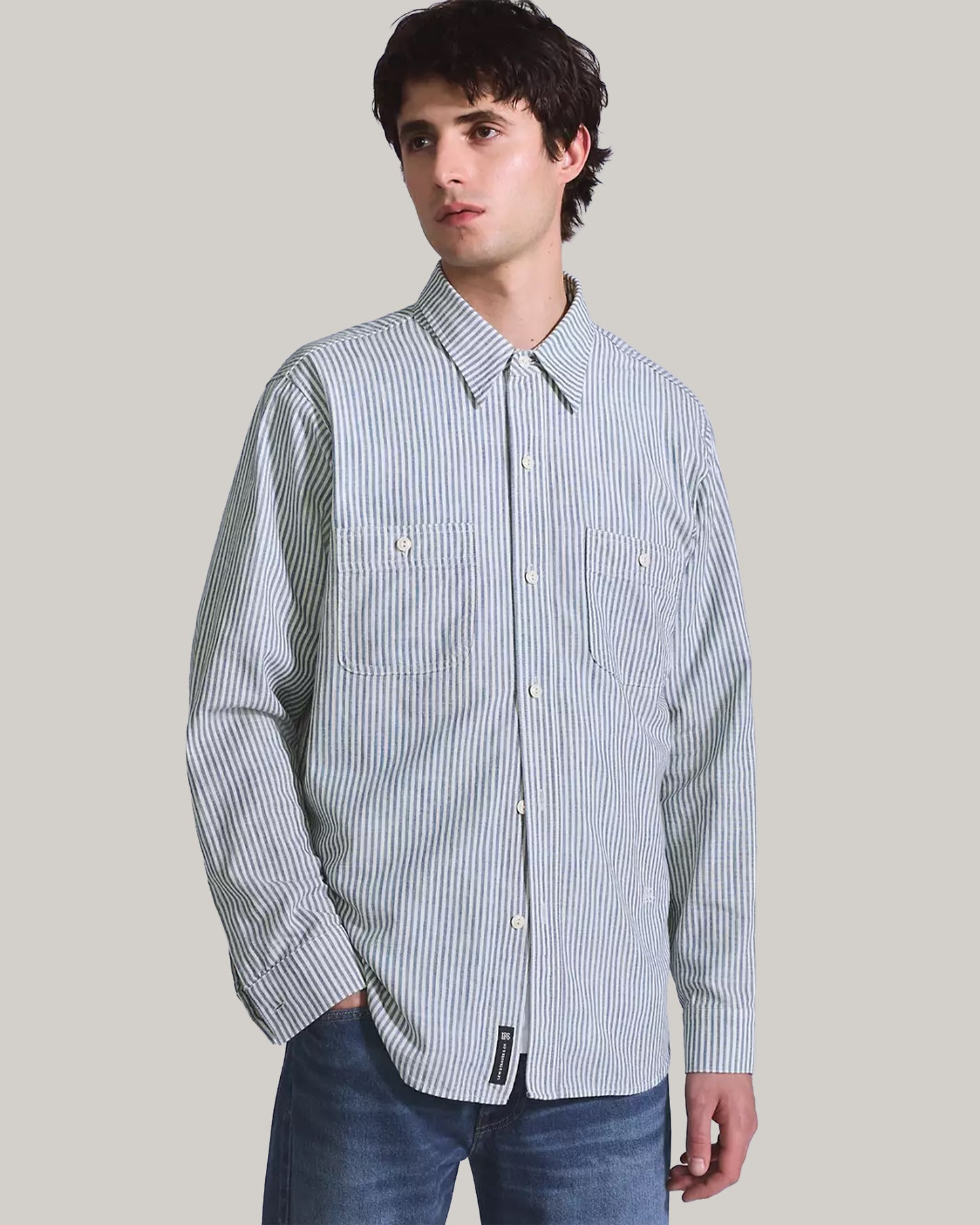LEVI'S BLUE TAB WORK SHIRT INDIGO STRIPE