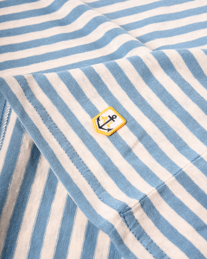 ARMOR LUX POCKET T-SHIRT - COTTON/ LINEN -  WATERFALL/ NATURE