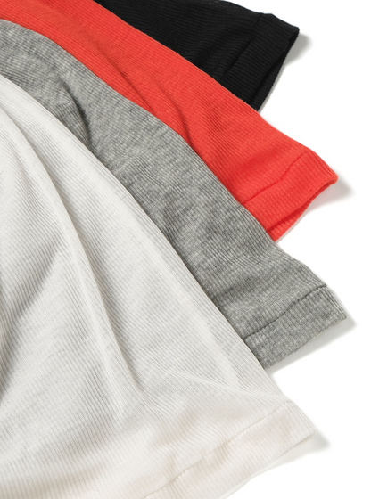 BATONER MELTY RIB U-NECK LONG SLEEVE T-SHIRT - VERMILION