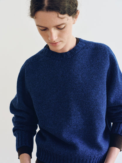 NOTHING WRITTEN BUNNY WOOL PULLOVER - BLUE