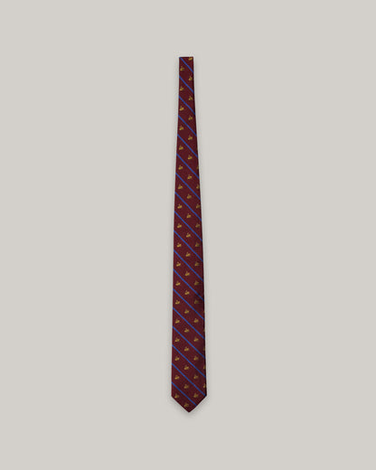 MERZ B. SCHWANEN SILK TIE - SWAN DRIFT - CARMINE RED