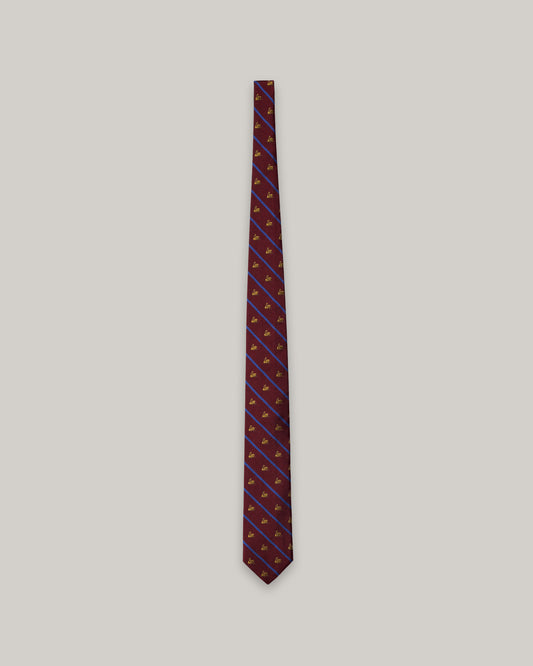 MERZ B. SCHWANEN SILK TIE - SWAN DRIFT - CARMINE RED