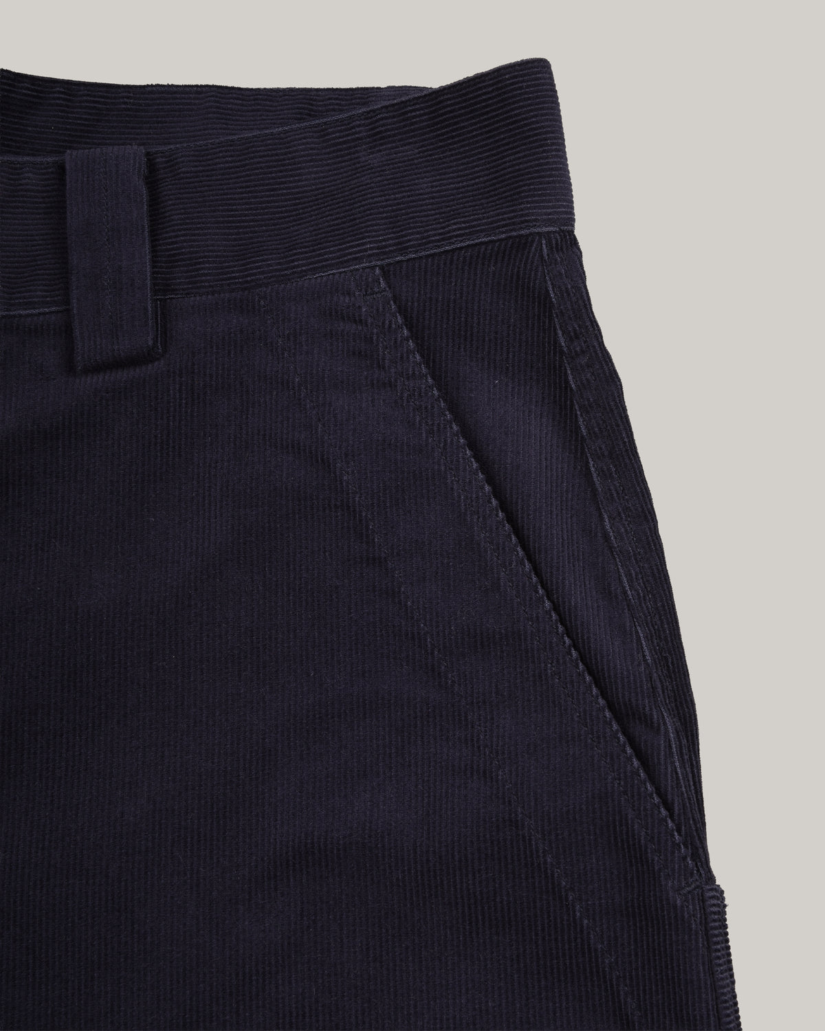 WORK WORKS WOMEN'S UTILITY POCKET STRAIGHT RELAXED PANTS - NAVY CORDUROY
