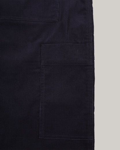 WORK WORKS WOMEN'S UTILITY POCKET STRAIGHT RELAXED PANTS - NAVY CORDUROY