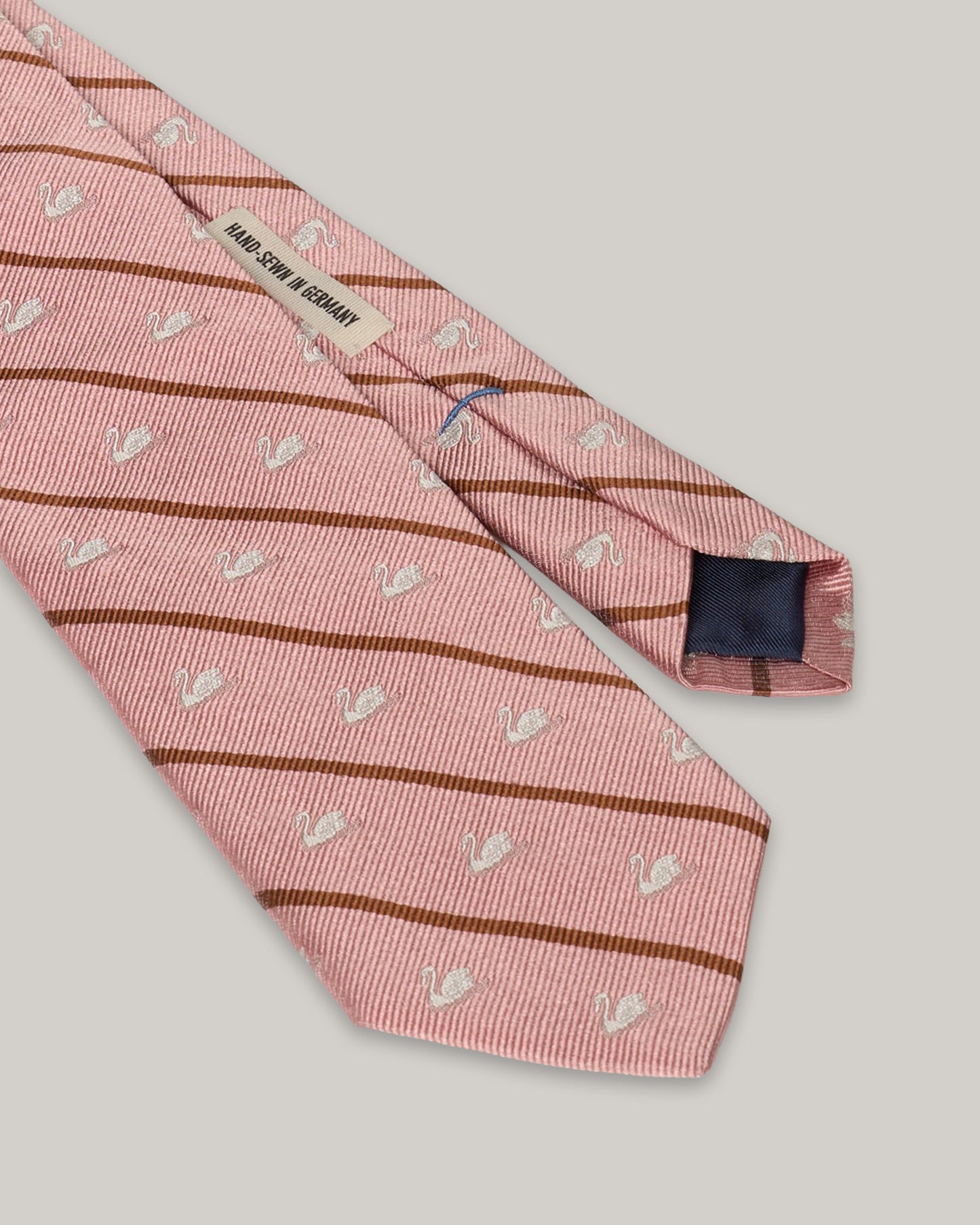 MERZ B. SCHWANEN SILK TIE - SWAN DRIFT - ROSEWOOD