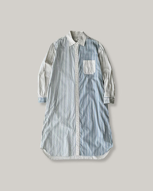 TS(S) COTTON STRIPE BAGGY FIT SHIRT DRESS - BLUE