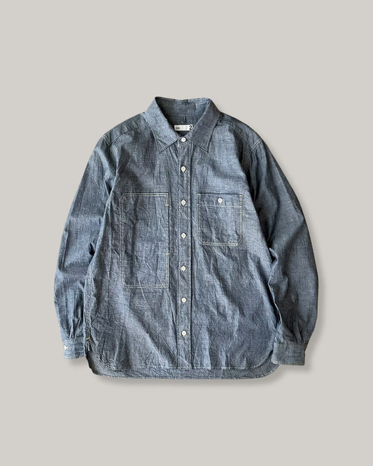 TS(S) ASYMMETRIC POCKET WORK SHIRT - NAVY