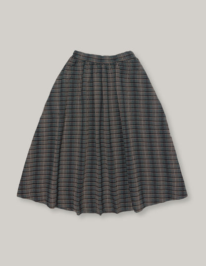 1ST PAT-RN WOMEN'S FORMA SKIRT - FUSED CHECKS - GREY/ BROWN