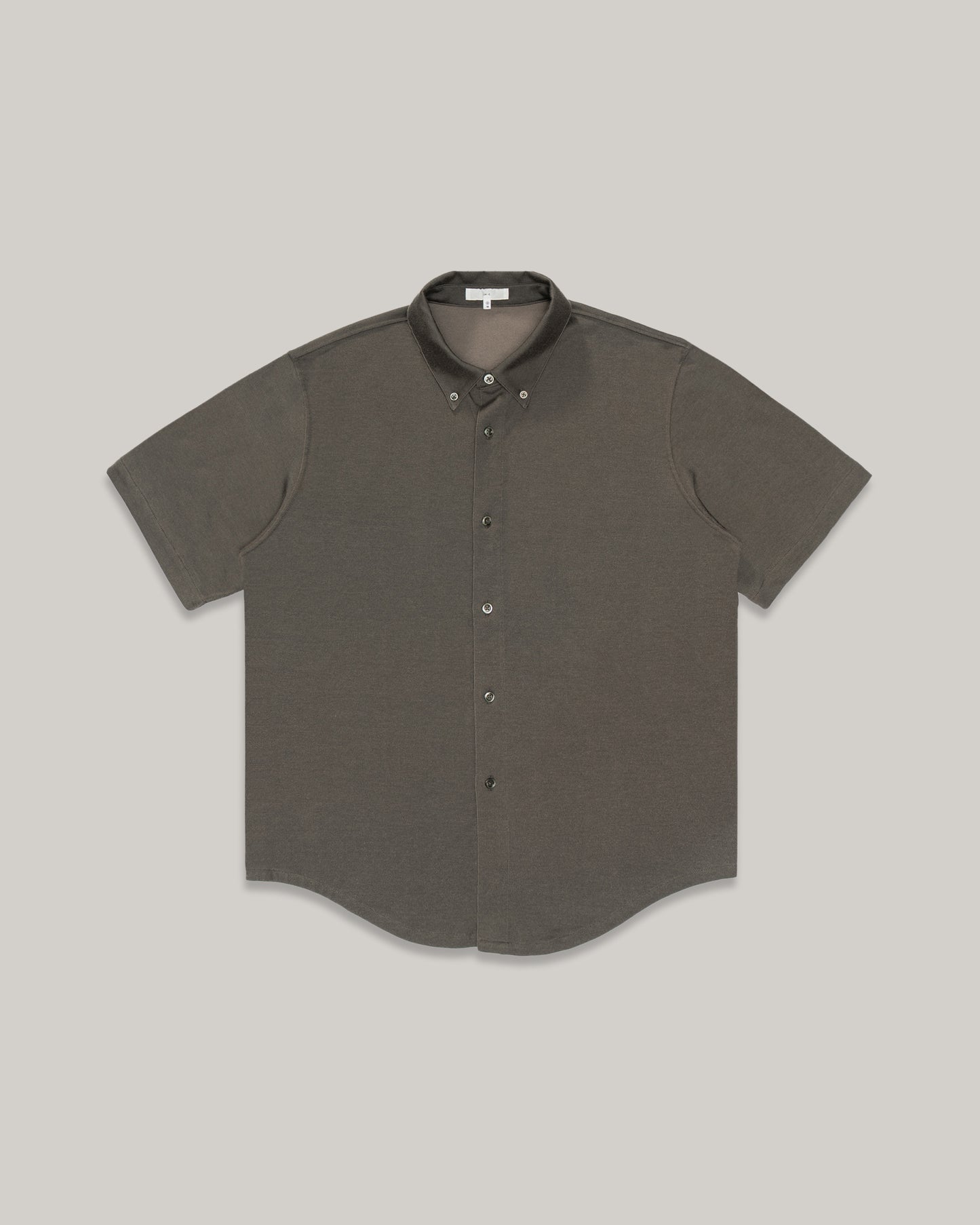 LADY WHITE CO. SS JERSEY BUTTON DOWN - GREY OLIVE