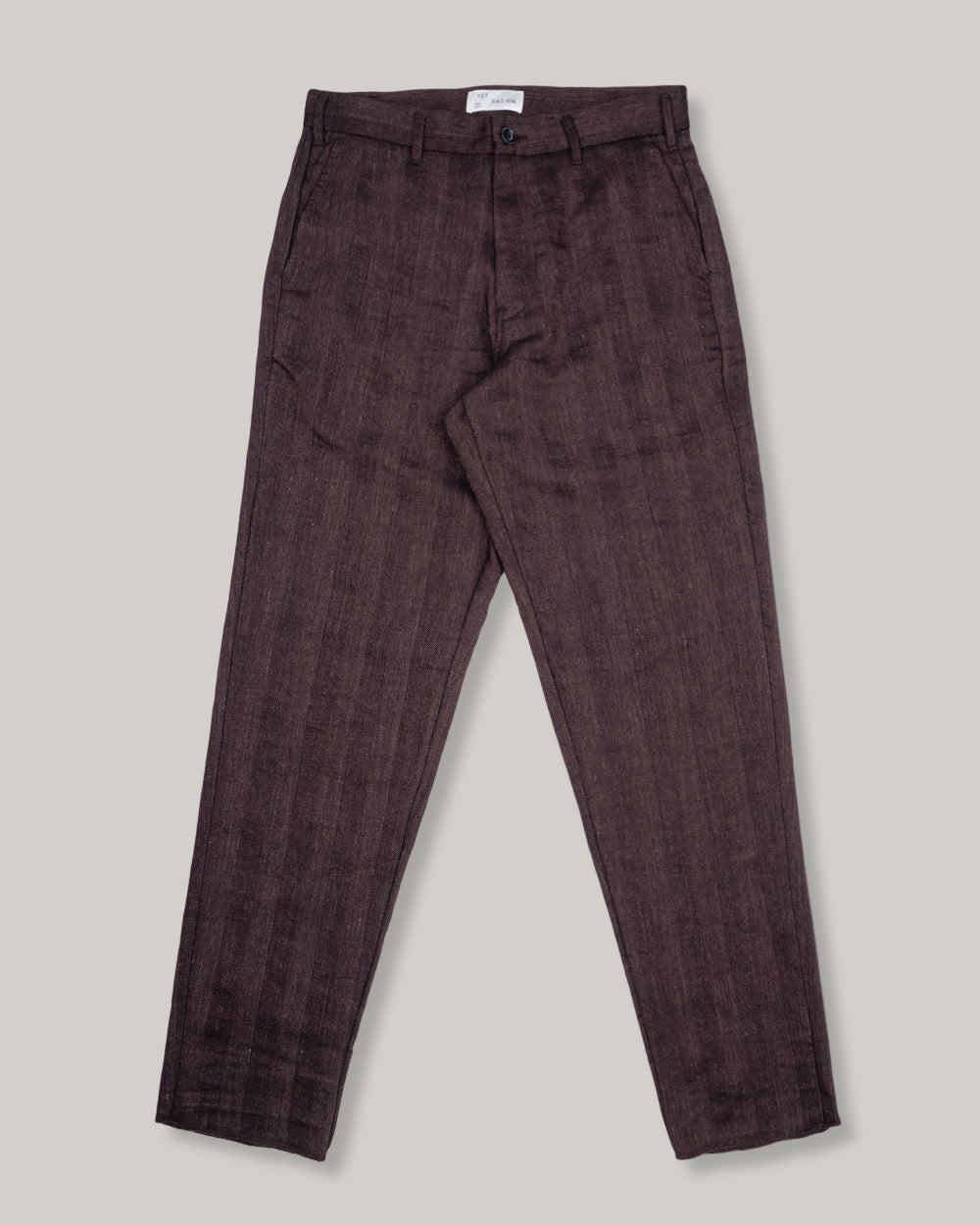1ST PAT-RN LOGAN TROUSER - BURNT HERRINGBONE