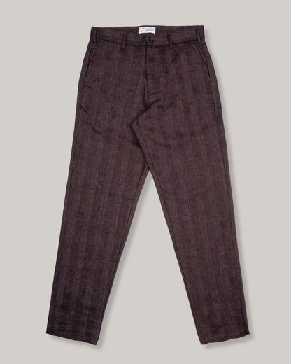 1ST PAT-RN LOGAN TROUSER - BURNT HERRINGBONE