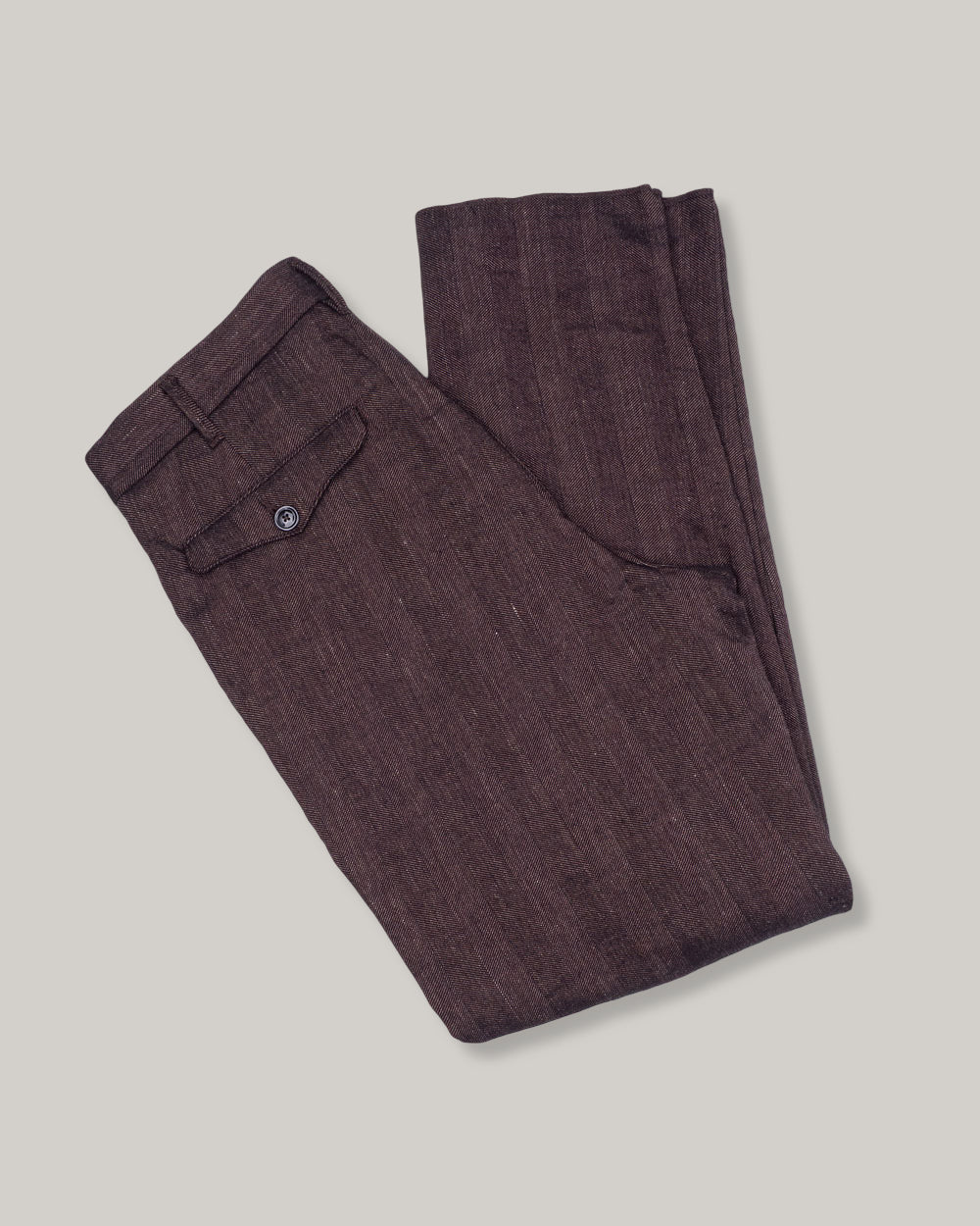 1ST PAT-RN LOGAN TROUSER - BURNT HERRINGBONE