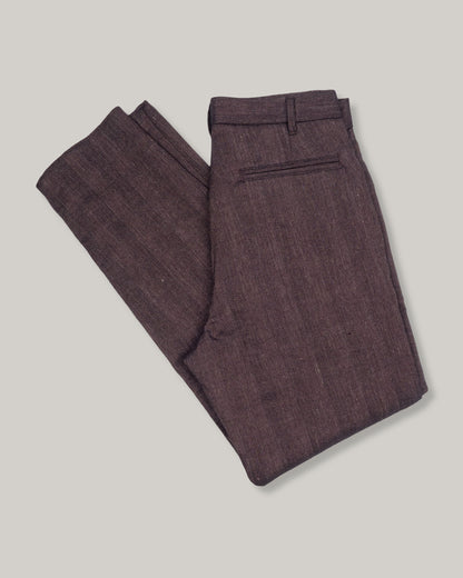 1ST PAT-RN LOGAN TROUSER - BURNT HERRINGBONE