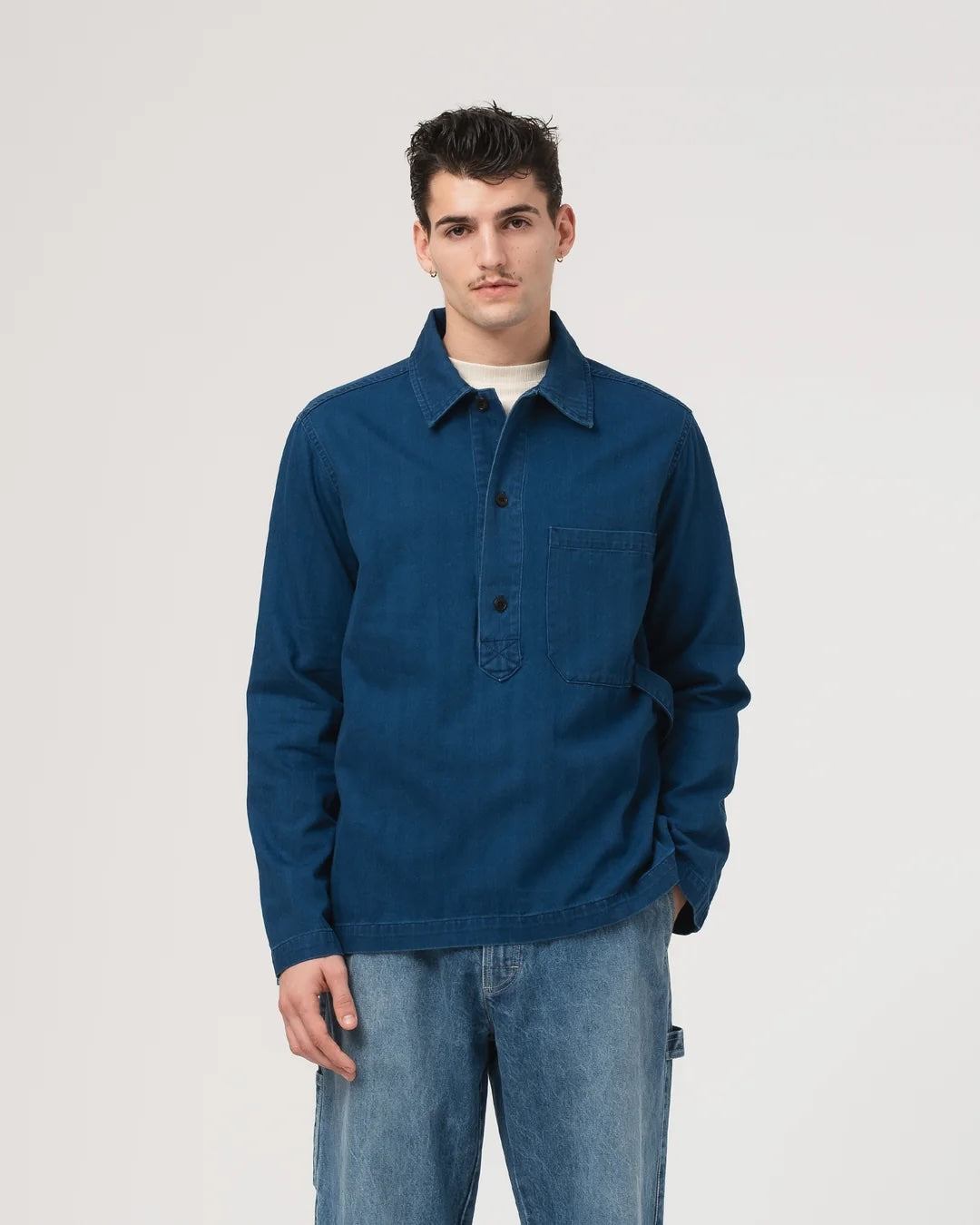 EAT DUST FISHERMAN SHIRT - H.B.T DENIM - BLUE