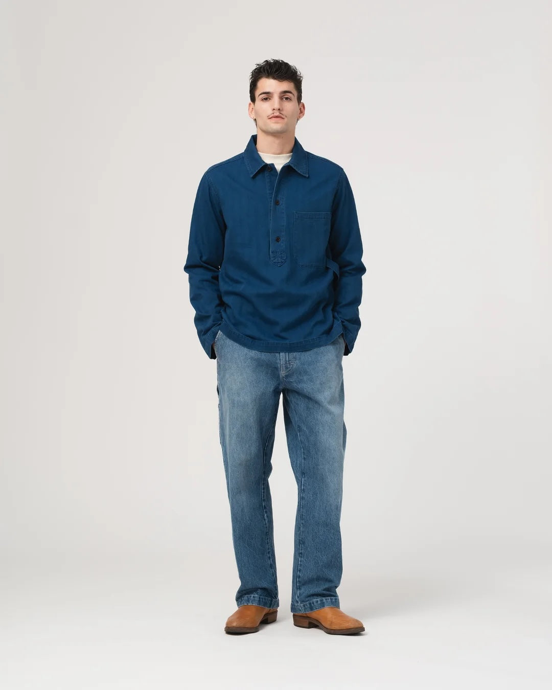 EAT DUST FISHERMAN SHIRT - H.B.T DENIM - BLUE