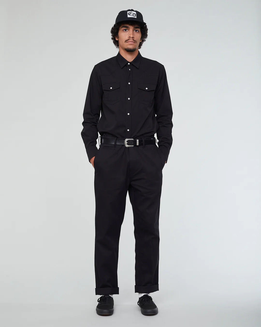 EAT DUST WESTERN SHIRT - BLACK